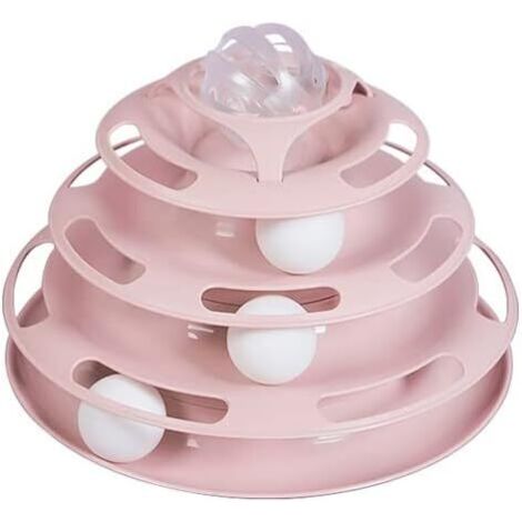 Toy Turntable Ball Auto-guérison Et Ennuyeux Artefact Automatique Pour Animaux De Compagnie Résistant Aux Morsures Cub Fournitures Pour Animaux De Compagnie (Color : Pink)