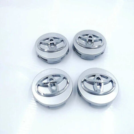 Toyota 4 Caps de Moyeu de Roue 62mm avec Badge Argenté Logo (FMY)