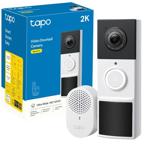 Tp-link tapo d210 sistema per video-citofono 3 mp nero, bianco