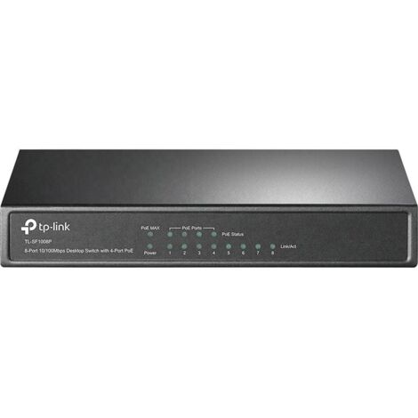 TP-Link TL-SF1008P Non gestito Fast Ethernet (10/100) Supporto Power over Ethernet (PoE) Nero