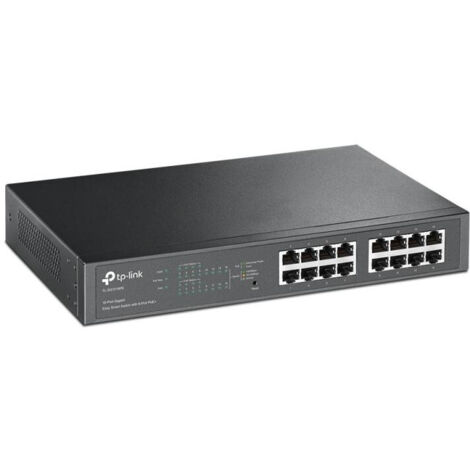 TP-Link TL-SG1016PE Managed L2 Gigabit Ethernet (10/100/1000) Power over Ethernet (PoE) 1U Schwarz