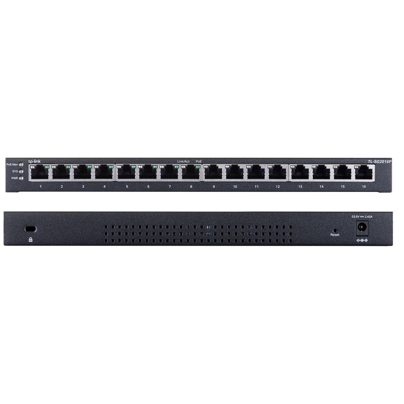 Image of Switch di rete Tp-link TL-SG2016P L2/L3/L4 Gigabit Ethernet (10/100/1000) Power over Ethernet (PoE) Nero
