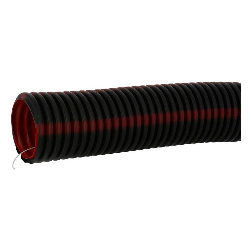 Gaine tpc D.110mm avec tire-fils pour courants forts noire à bandes rouges Legrand 01591