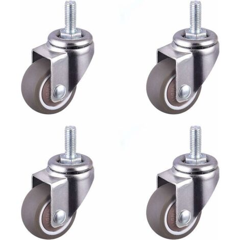TPE roulette silencieuse roue plate roue universelle 4pcs 1 pouce vis universelle M6 15