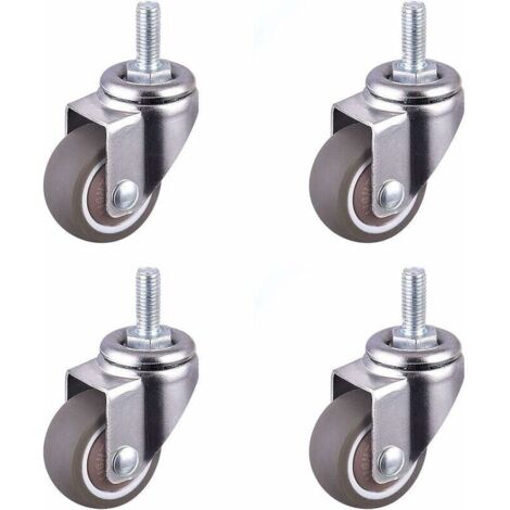 TPE roulette silencieuse roue plate roue universelle 4pcs 1 pouce vis universelle M6  15