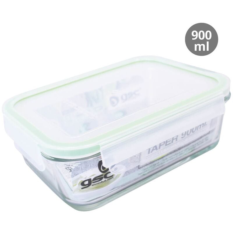 

Táper hermético rectangular de cristal 900ml