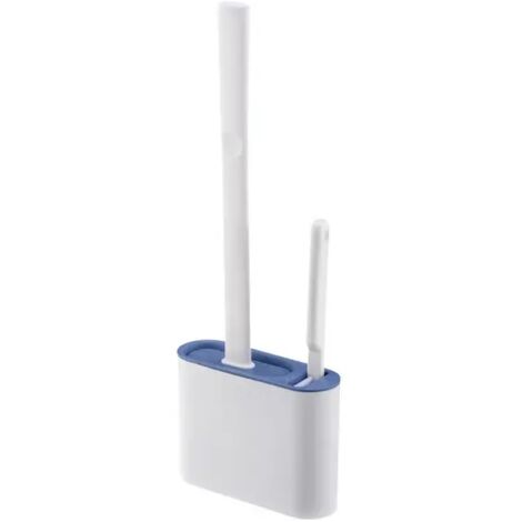 TPR-Silikon-Toilettenbürste und WC-Bürstenhalter mit wandmontiertem WC-Bürstenhalter-Set, Silikonborsten für die Bodenanwendung 03