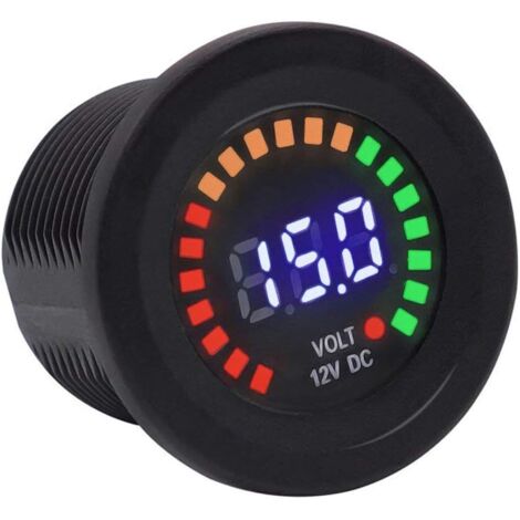 TR Turn Raise Voltmetro digitale con display a 12 V per batteria, moto, barca, auto