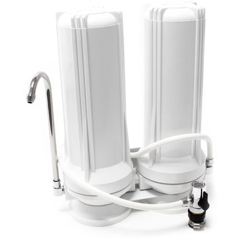 TR202 Counter Top filtro de agua 2-etapas con cartuchos filtrantes 5µ Tratamiento agua del grifo