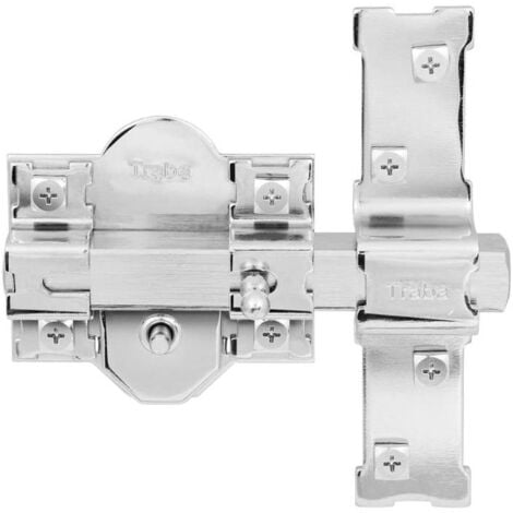 FAC TRABA cerrojo 301r de 80 niquelado , Cerrojo sobreponer 301RTamaño 80mmCon pulsador de apertura interiorBombillo exterior de pera de 50mmAcabado niqueladoCon 3