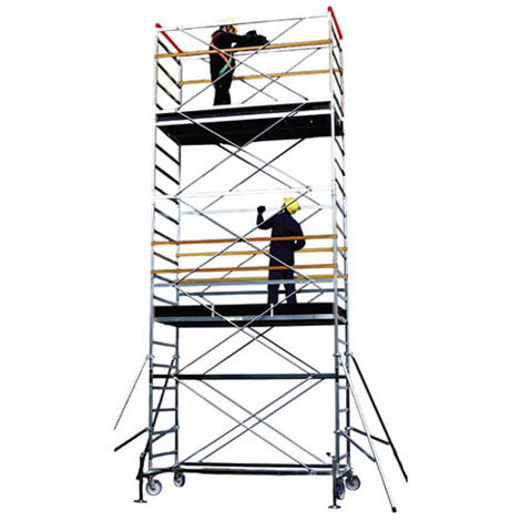 Trabattello acciaio 2 piano - Altezza max. di lavoro 8,60m - SUP-HD-06