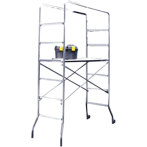 Trabattello Brixo H.218 smontabile in acciaio zincato con ruote, 120 kg