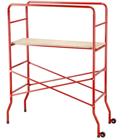 Trabattello Con Ponteggio E 2 Ruote In Metallo Portata 100kg 143x56cm
