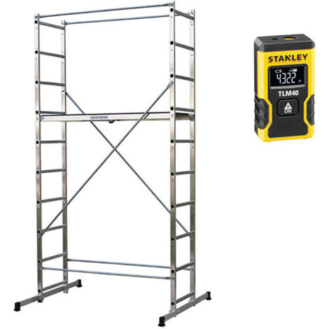 Trabattello domestico - Alt. lavoro max 3.78m + Telemetro laser STANLEY - 203702-LASER