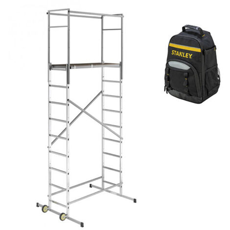 Trabattello domestico - Altezza di lavoro max. 4.50m + Zaino di cantiere - 9475-901-SAC