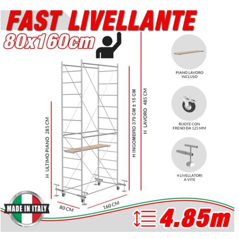 Trabattello FAST livellante Altezza lavoro 4,85 metri