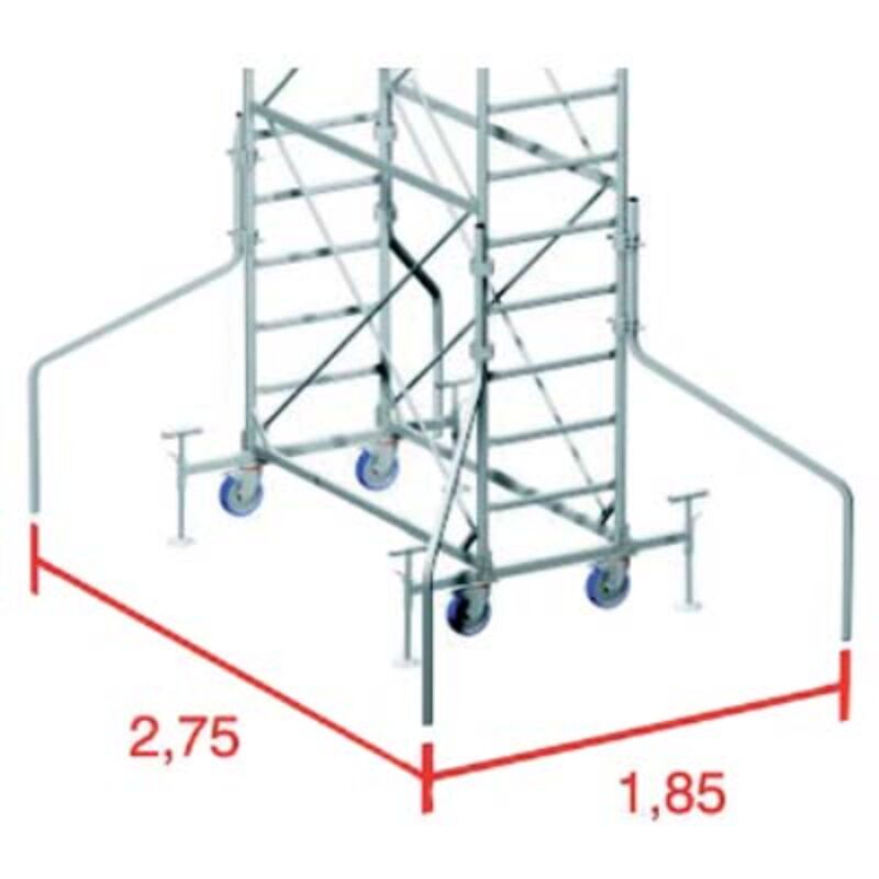 Ponteggio Super Trio In Acciaio Zincato - Piano 60x110cm, Altezza Max 185cm, Portata 120kg - Foto 6