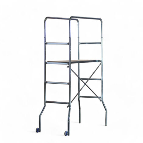 trabattello in acciaio zincato compatto e trasportabile in auto altezza 188 cm portata 120 kg con piano lavoro incluso