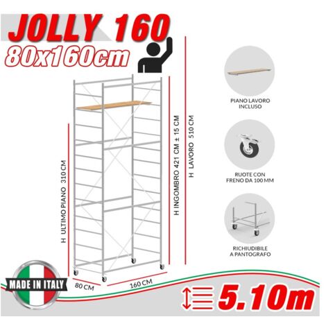 Trabattello JOLLY 160 Altezza lavoro 5,10 metri
