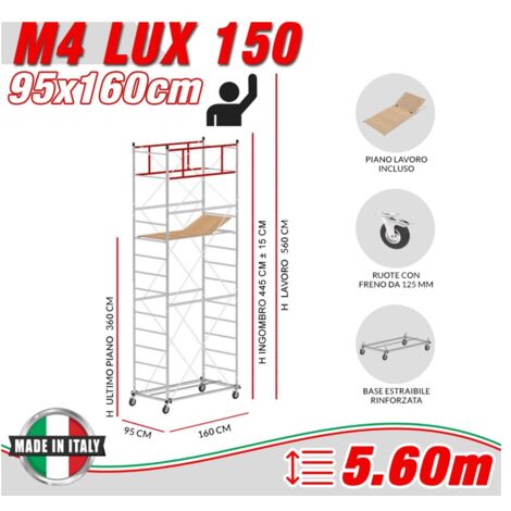 Trabattello M4 LUX 150 Altezza lavoro 5,60 metri