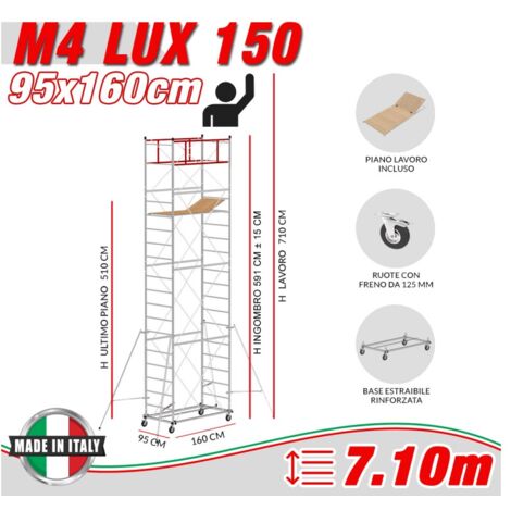 Trabattello M4 LUX 150 Altezza lavoro 7,10 metri