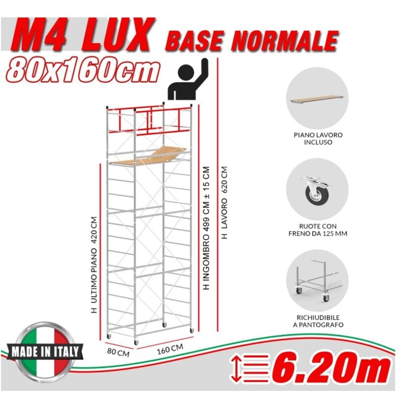 Scedil - Trabattello M4 lux base normale Altezza