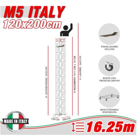 Trabattello M5 ITALY Altezza lavoro 16,25 metri