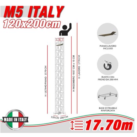 Trabattello M5 ITALY Altezza lavoro 17,70 metri