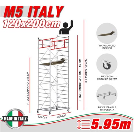 Trabattello M5 ITALY Altezza lavoro 5,95 metri