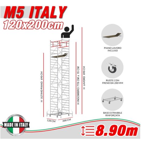 Trabattello M5 ITALY Altezza lavoro 8,90 metri