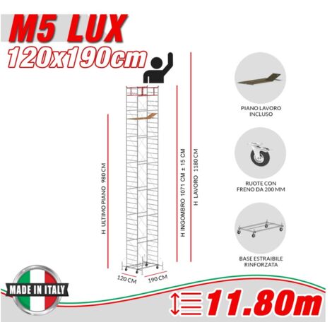 Trabattello M5 LUX Altezza lavoro 11,80 metri