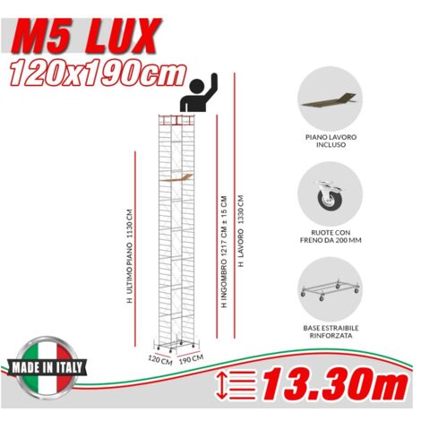 Trabattello M5 LUX Altezza lavoro 13,30 metri
