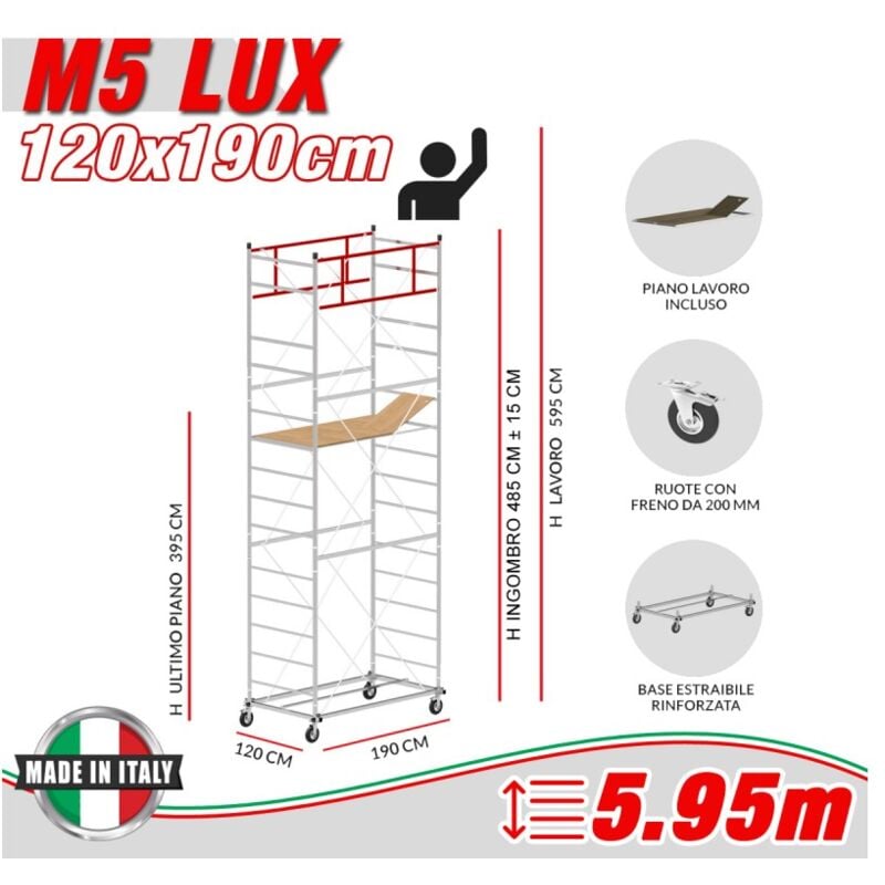 Scedil - Trabattello M5 lux Altezza lavoro 5,95