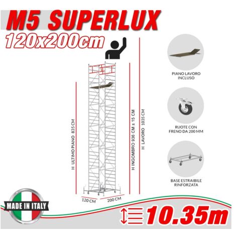 Trabattello M5 SUPERLUX Altezza lavoro 10,35 metri