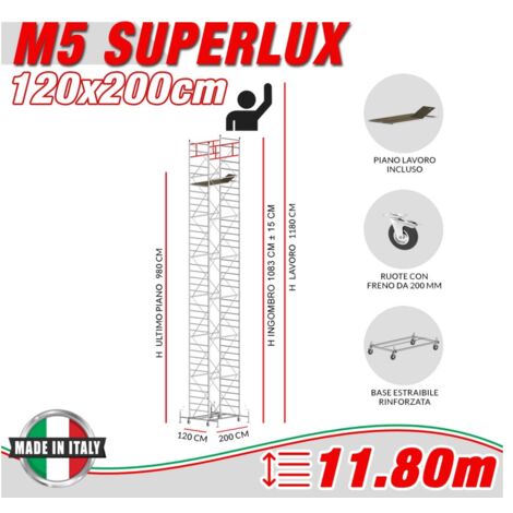 Trabattello M5 SUPERLUX Altezza lavoro 11,80 metri