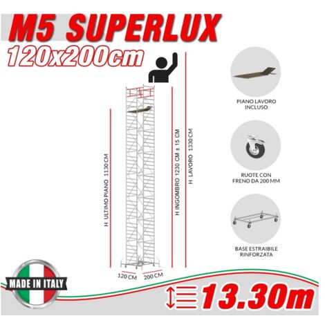 Trabattello M5 SUPERLUX Altezza lavoro 13,30 metri