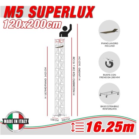 Trabattello M5 SUPERLUX Altezza lavoro 16,25 metri