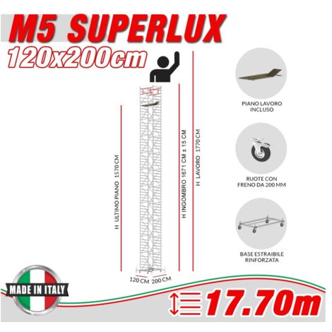 Trabattello M5 SUPERLUX Altezza lavoro 17,70 metri