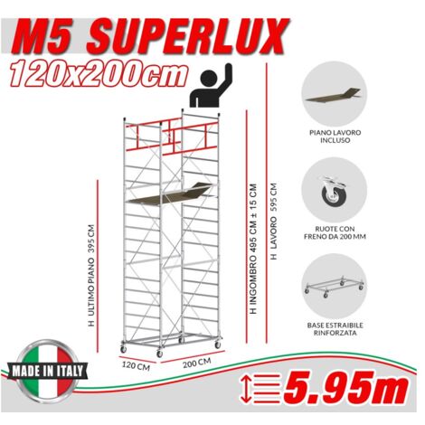 Trabattello M5 SUPERLUX Altezza lavoro 5,95 metri