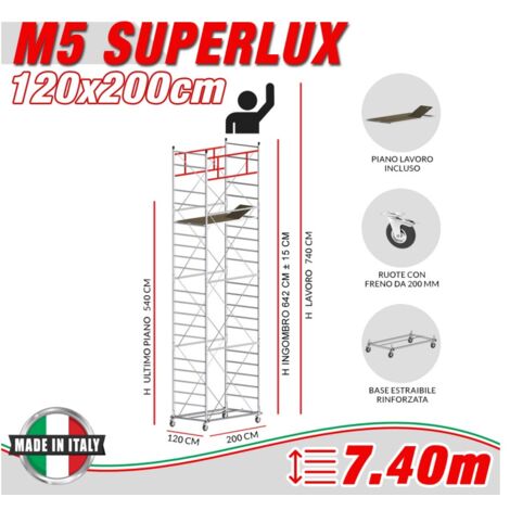 Trabattello M5 SUPERLUX Altezza lavoro 7,40 metri