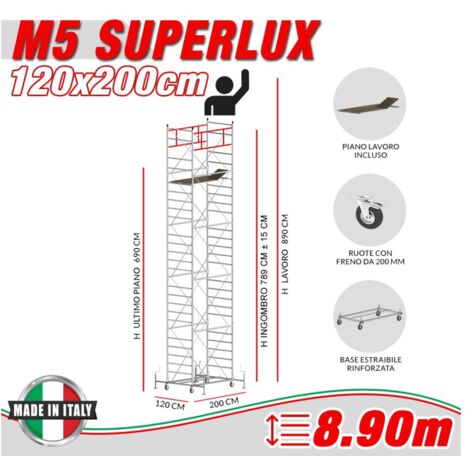 Trabattello M5 SUPERLUX Altezza lavoro 8,90 metri