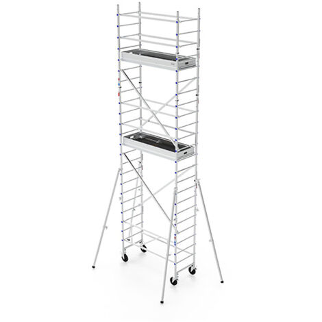 Trabattello mobile 2 piani - Altezza max. di lavoro 6.00m - TOS418L