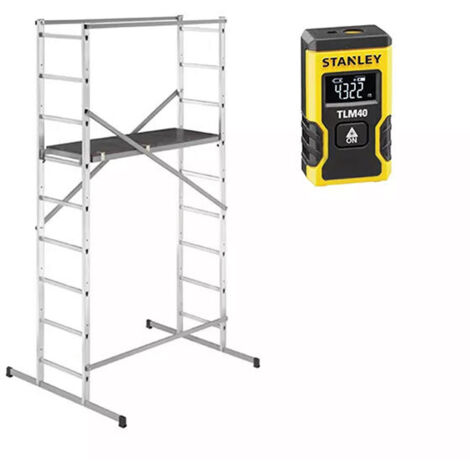 Trabattello per scale - Altezza di lavoro max 3.66m + Telemetro laser STANLEY - 9474-901-LASER