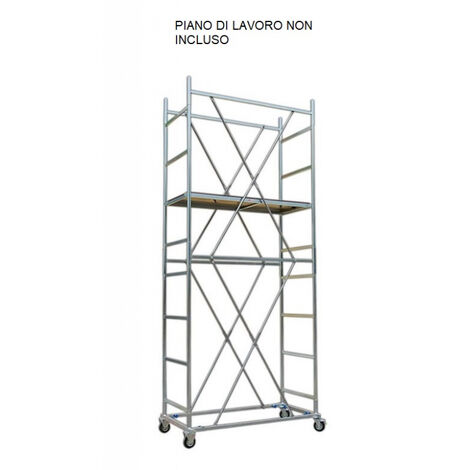 Trabattello Real Plus Zincato Altezza 377 cm Con Terminale - Altezza Struttura 277 cm - NON COMPRESO PIANO DI LAVORO