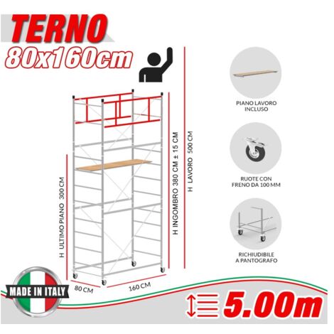 Trabattello TERNO-1 Altezza lavoro 5 metri