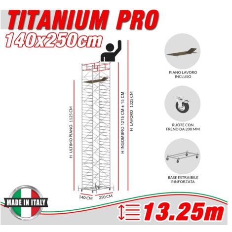 Trabattello TITANIUM PRO Altezza lavoro 13,25 metri