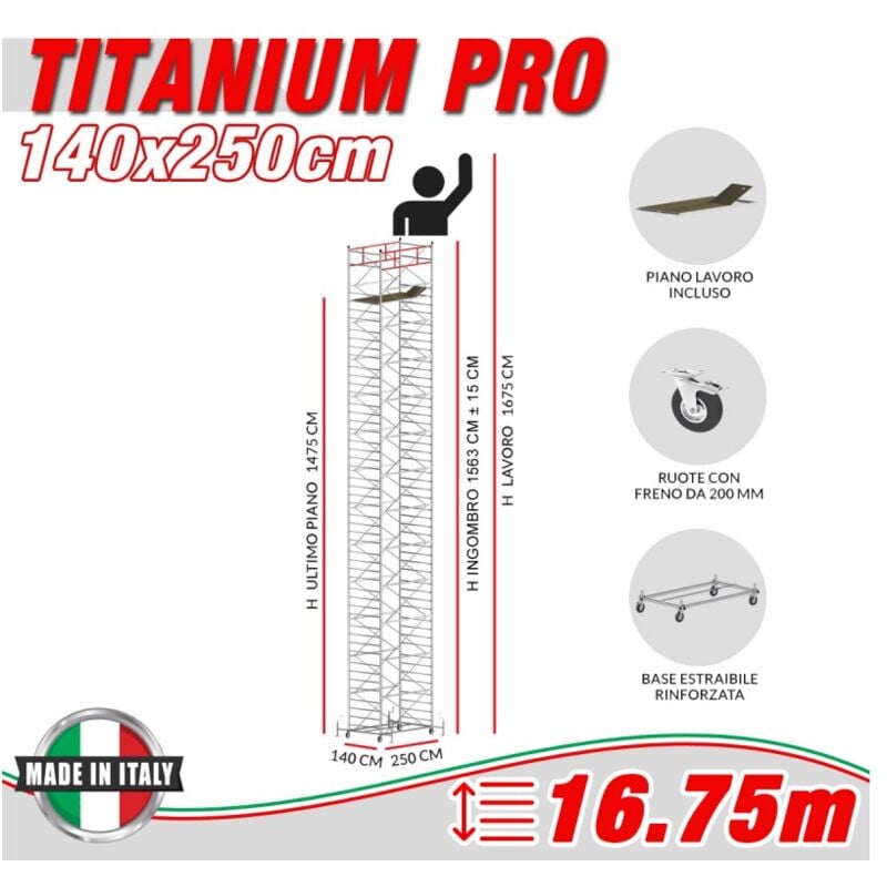 Scedil - Trabattello titanium pro Altezza lavoro