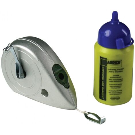 Tracciatore in Alluminio in Kit con Traccialinea 100gr di polvere colore Blu 15m