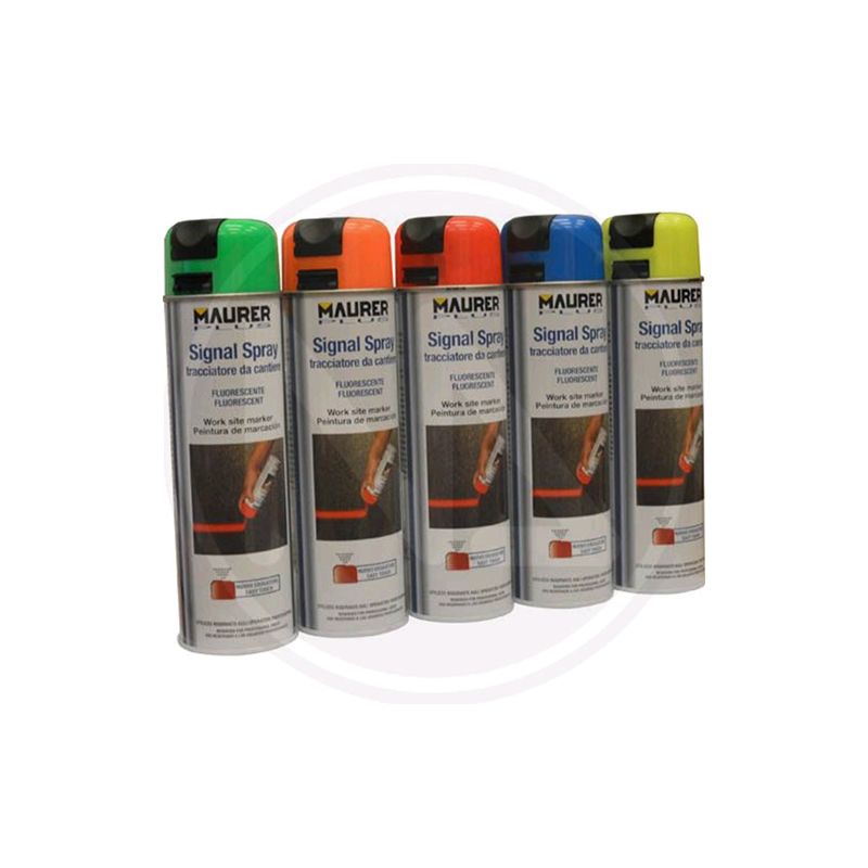 Image of Tracciatore Spray Giallo Fluorescente Maurer Plus Bomboletta 500 ml Lavori Cantiere Tracce GIALLO