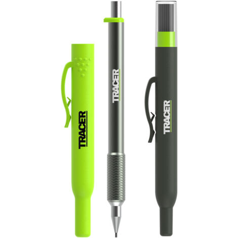 Tracer - Pro Series Präzisionsstift mit 24 Ersatzminen 1,3 mm und Standortholstern All-in-One Aluminium-Präzisionsmarkierungsset - APPK1-PRO